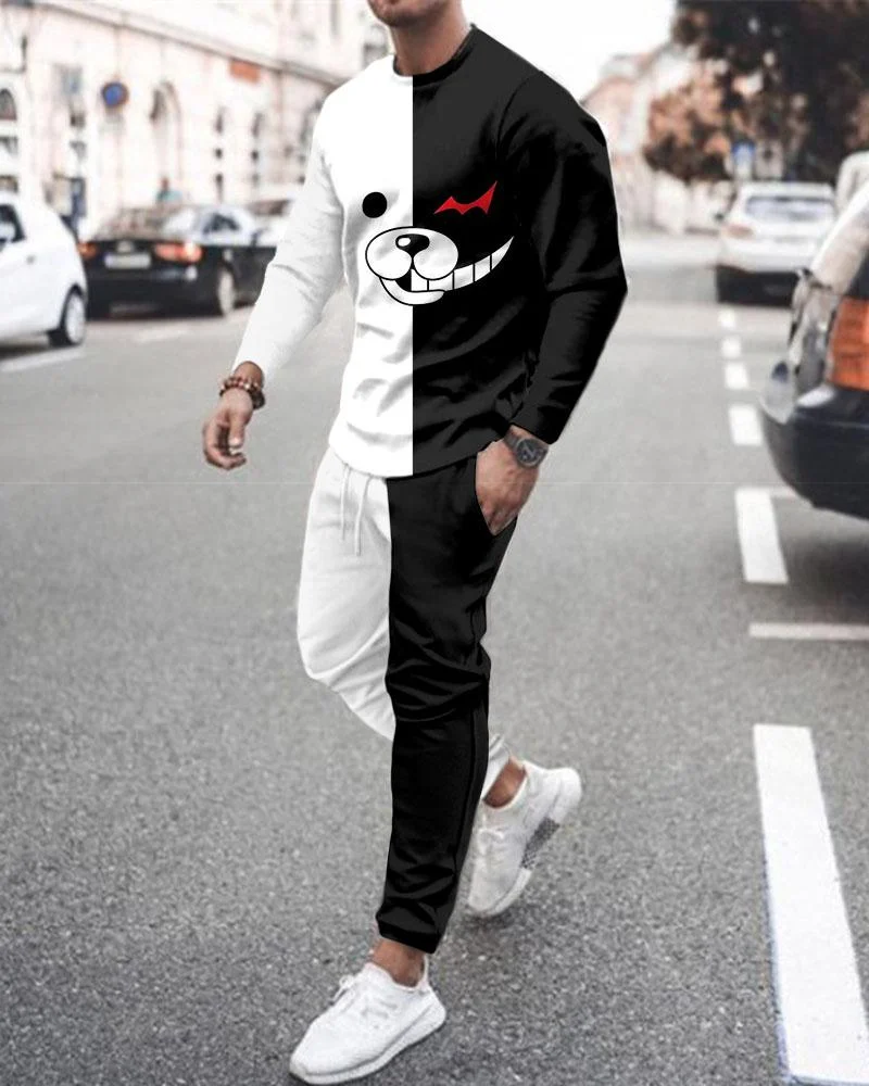 Men's Fashion Printing Long-sleeved Suit-17