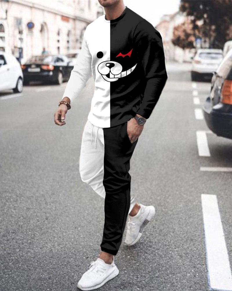 Men's Fashion Printing Long-sleeved Suit-17