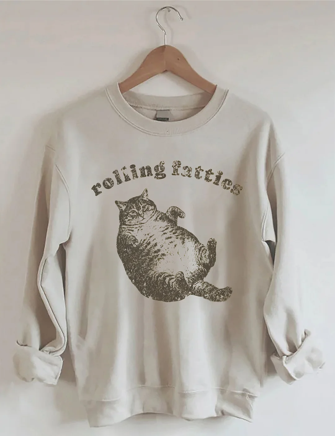 Rolling Fatties Funny Cat Meme Sweatshirt