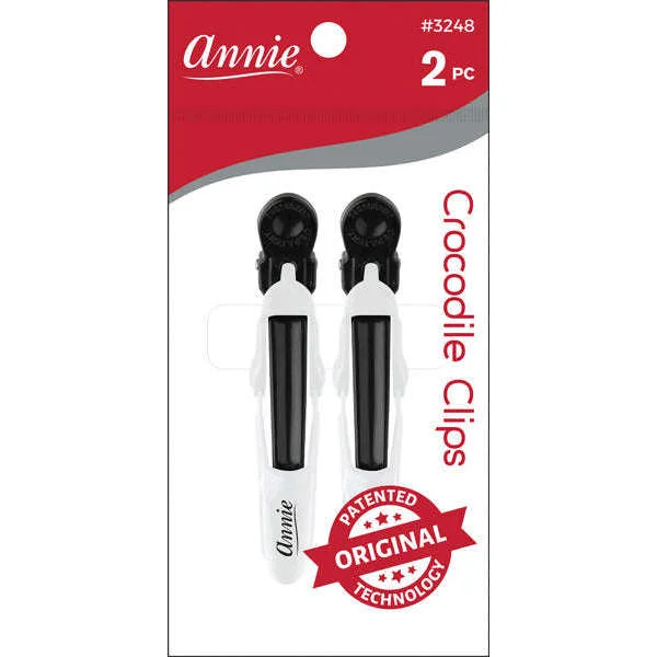 Annie Crocodile Clip 4.5" 2 ct Black & White