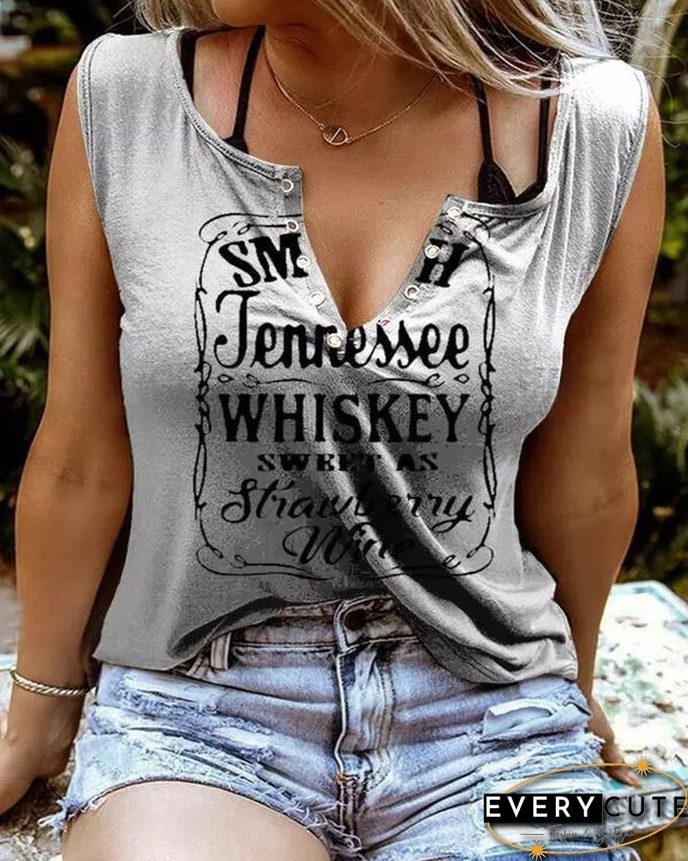 Whiskey Sweet As Strawberry Wine Casual Tank