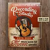 Customizable music Acoustic Guitar Yellow Where Words Fail Customized Classic Metal Signs