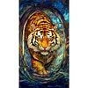 (40*70cm)Tiger - Full Round Drill Diamond Painting