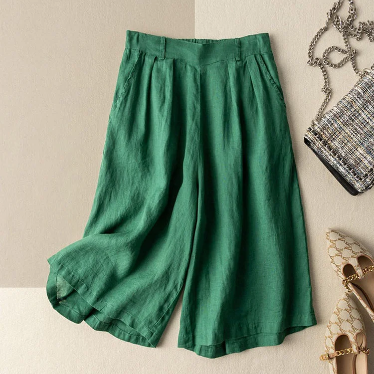 Cotton linen draped semi-elastic lounge pants