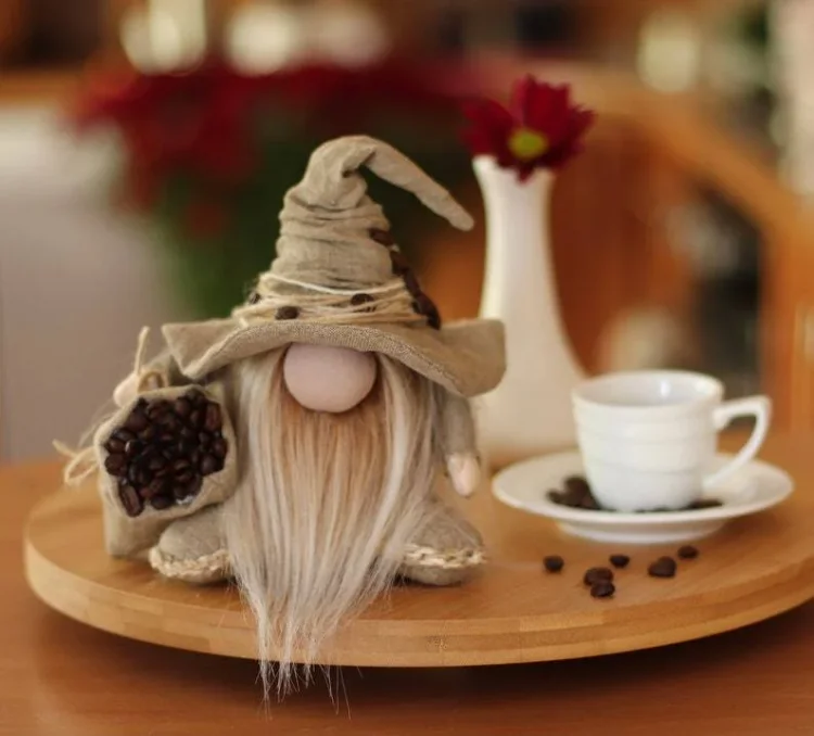 Coffee Gnome - Coffee Tiered Tray Gnome.Coffee Lover Gift