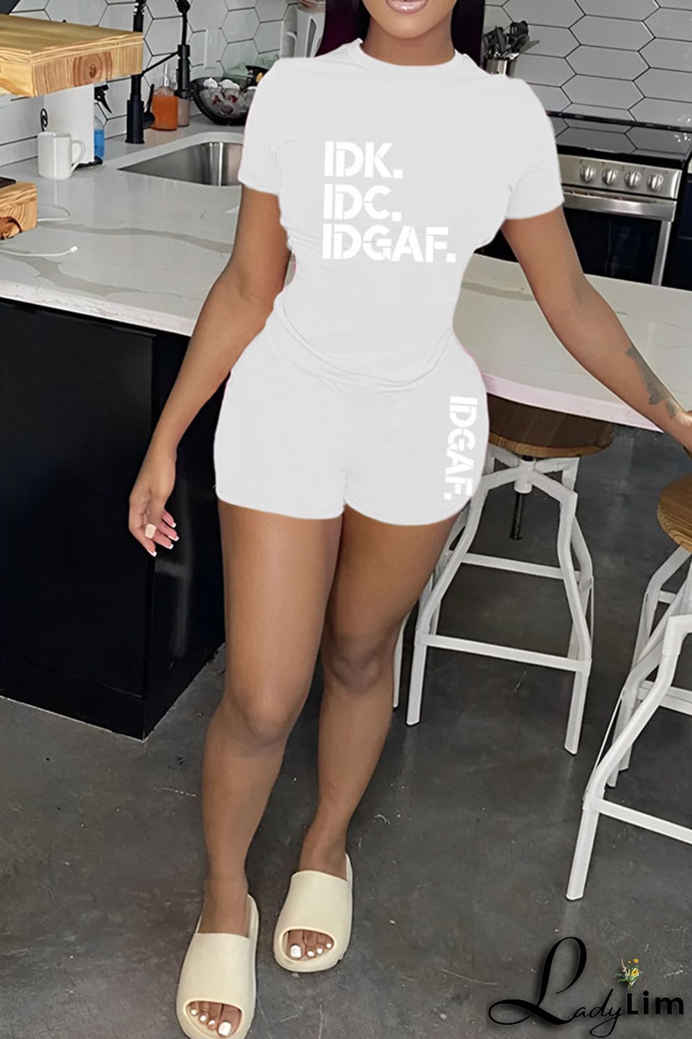 Red Casual Print Patchwork O Neck Short Sleeve Two Pieces