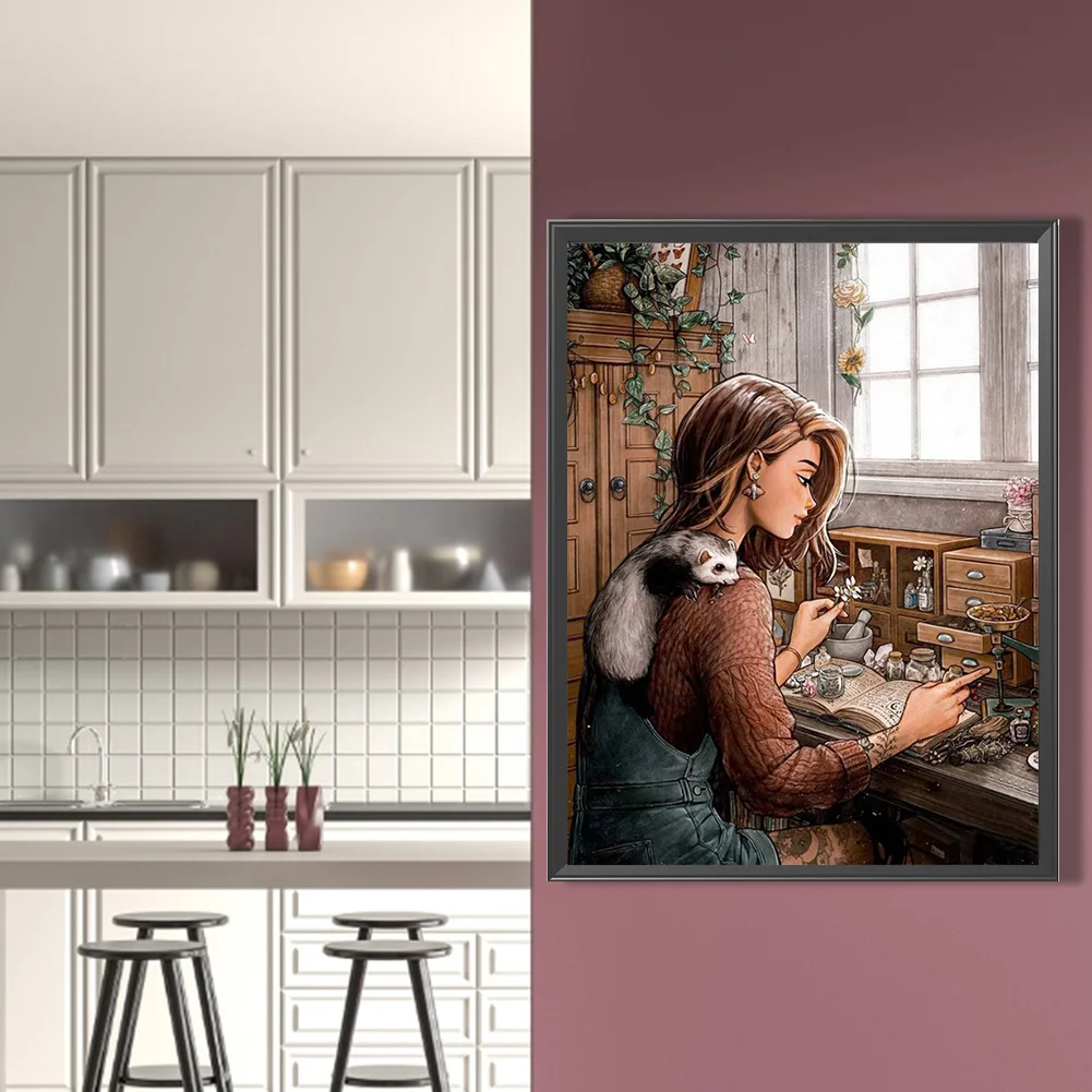 Diamond Painting - Full Round Drill - Girl(Canvas|50*60cm)