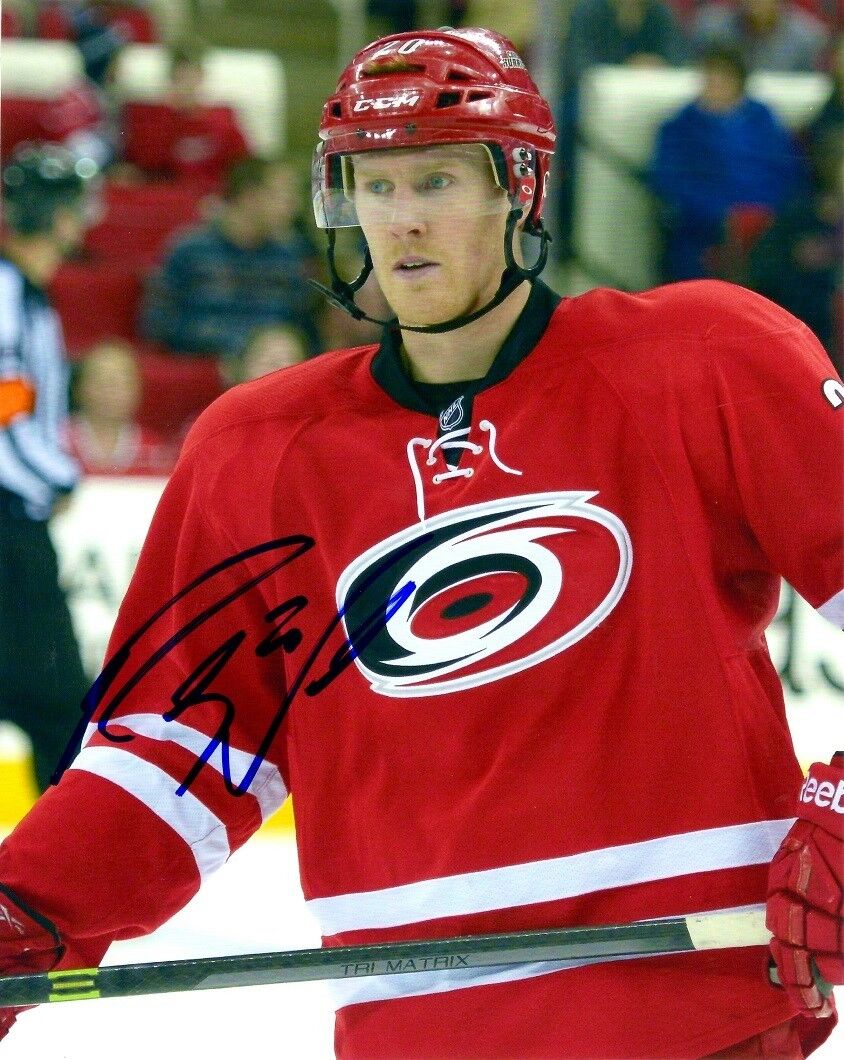 Signed 8x10 RILEY NASH Carolina Hurricanes Photo Poster painting - COA