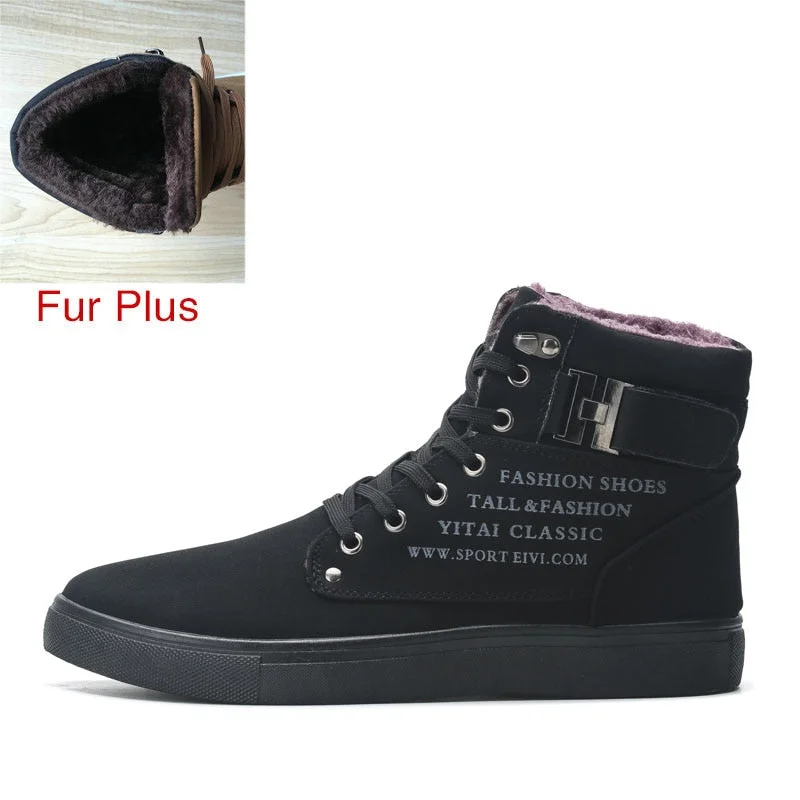 DEKABR 2021 Hot Men Shoes Fashion Warm Fur Winter Men Boots Autumn Leather Footwear For Man New High Top Canvas Casual Shoes Men