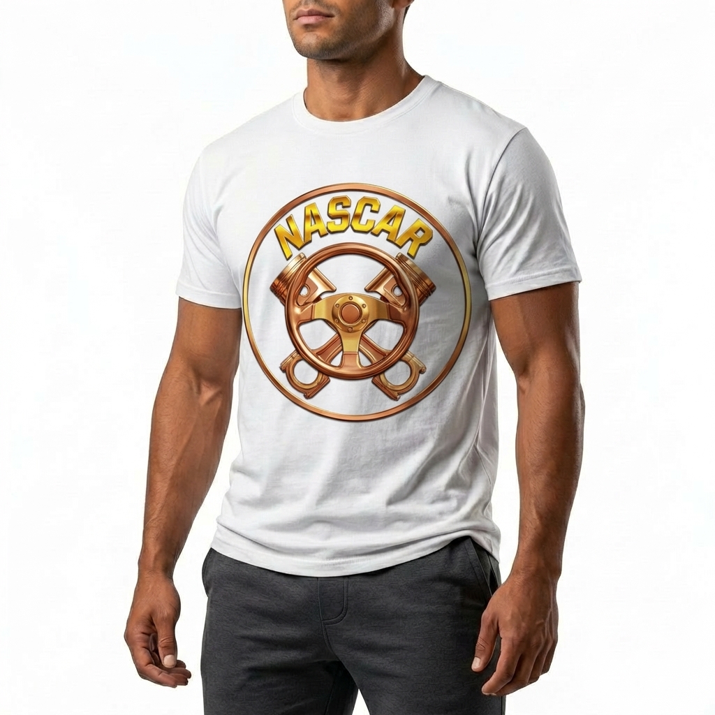  Men's American Racing-themed Casual Printed Short-Sleeved T-shirt Avantcool