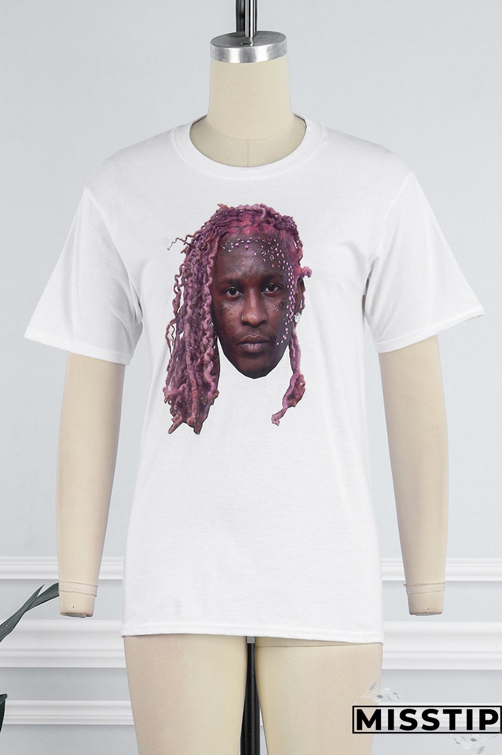 White Casual Print Basic O Neck T-Shirts (Subject To The Actual Object)