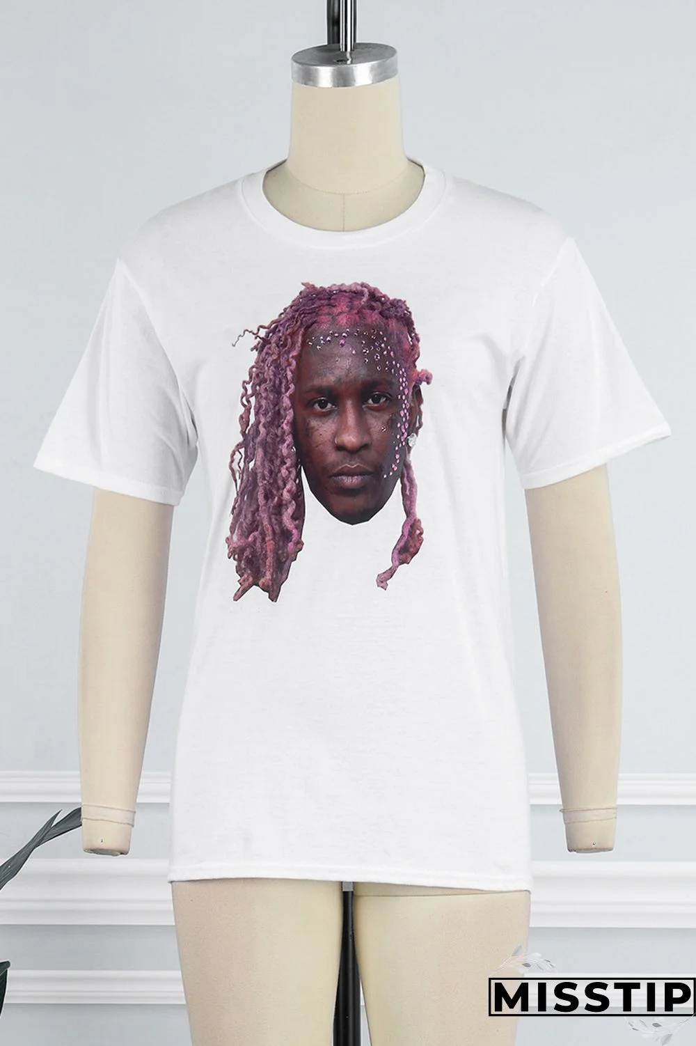 White Casual Print Basic O Neck T-Shirts (Subject To The Actual Object)