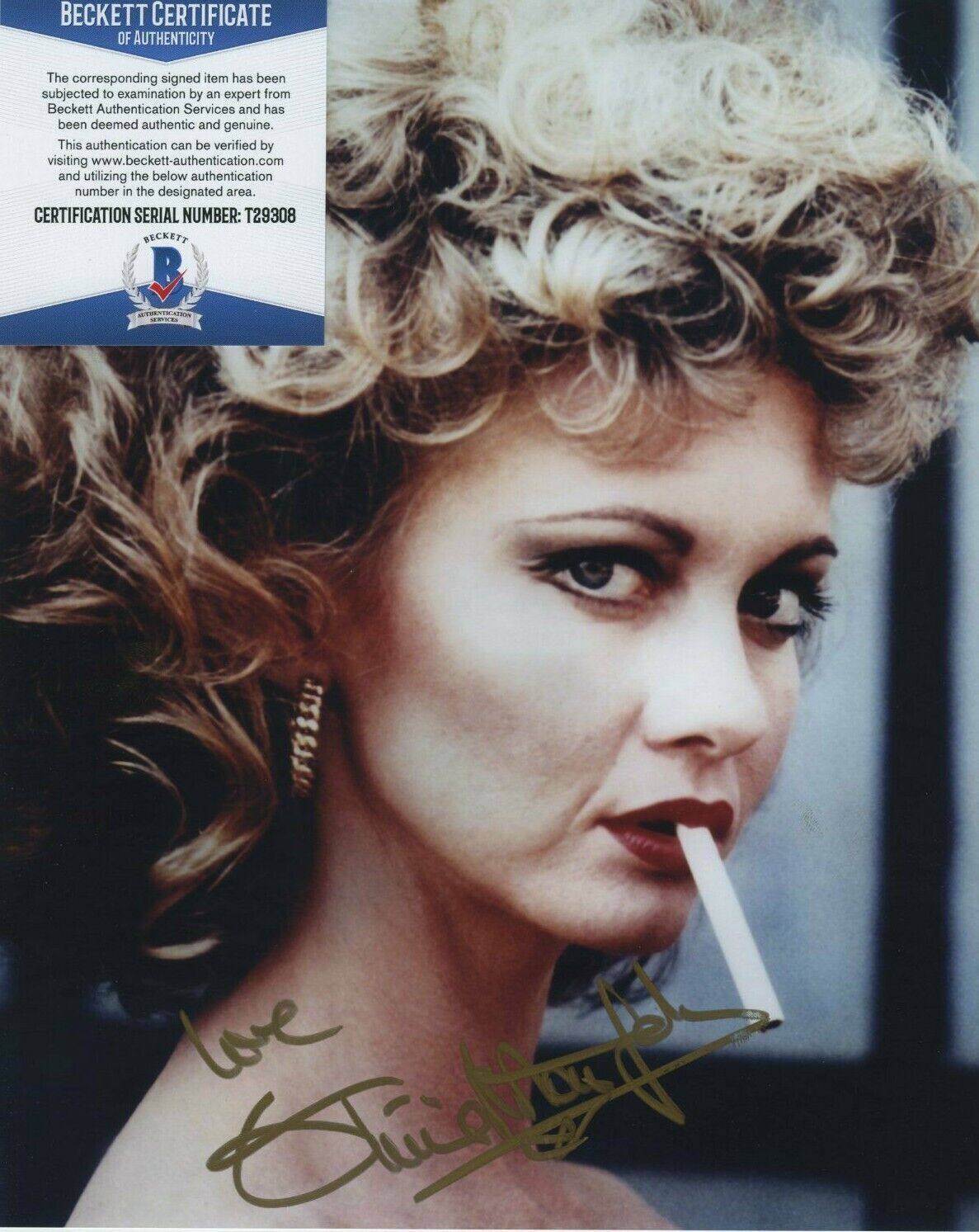 OLIVIA NEWTON-JOHN SIGNED AUTOGRAPHED COLOR GREASE Photo Poster painting BAS BECKETT COA