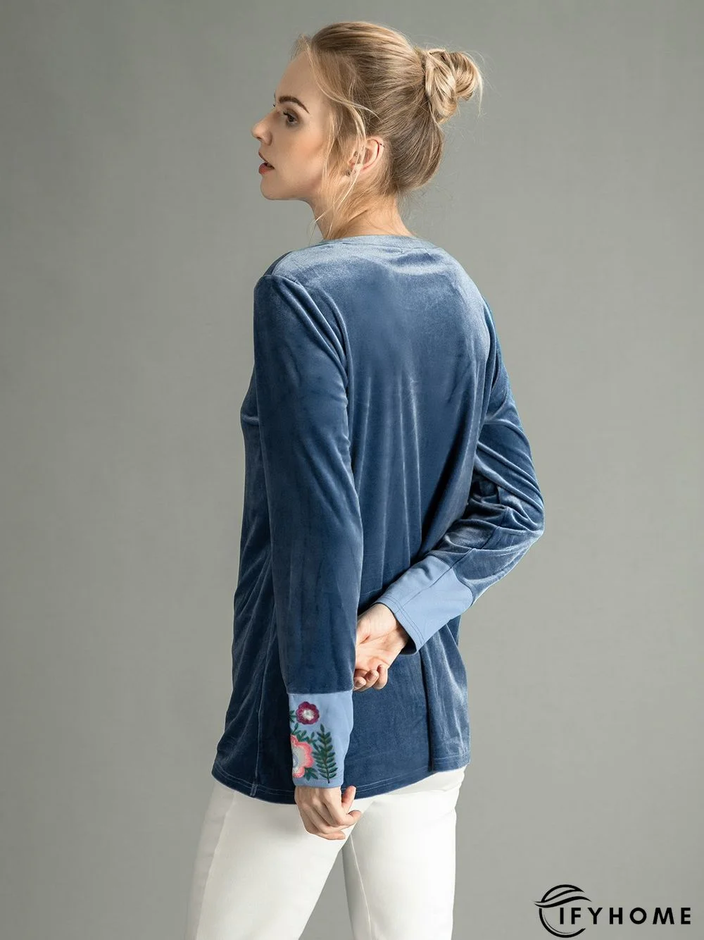 Casual Shift Crew Neck Long Sleeve Tops | IFYHOME