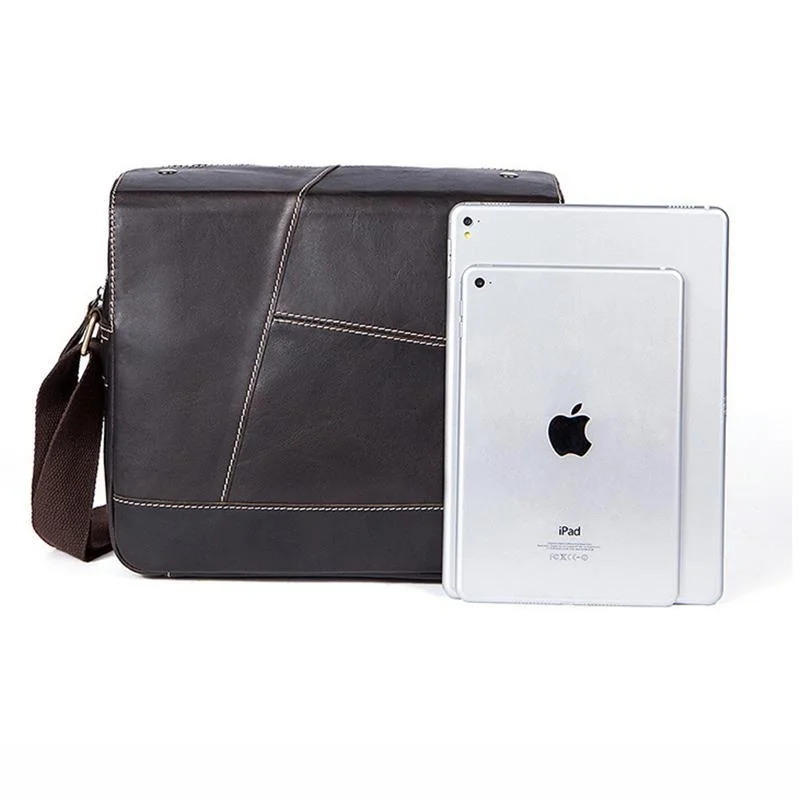 Delicate Genuine Leather Stitching Sling Shoulder Bag Messenger Bag