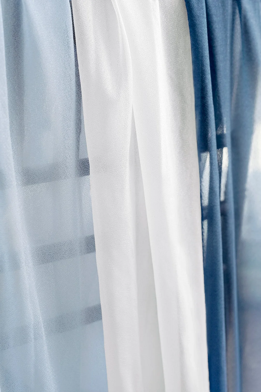 Sheer Backdrop Curtain Panels 14.5" x 10ft (Set of 8) - 4 Colors