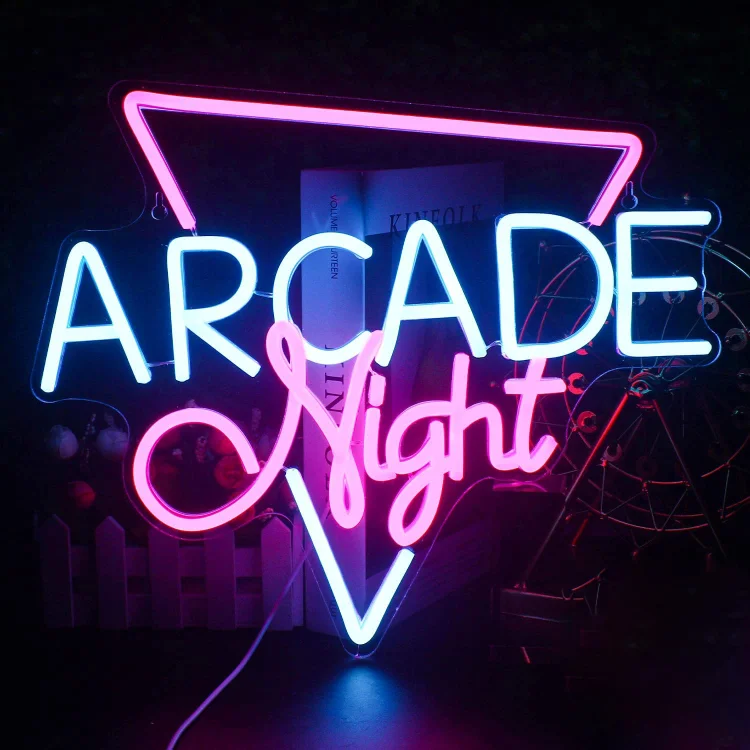 Blanketcute-100% Handmade Arcade Night LED Neon Sign