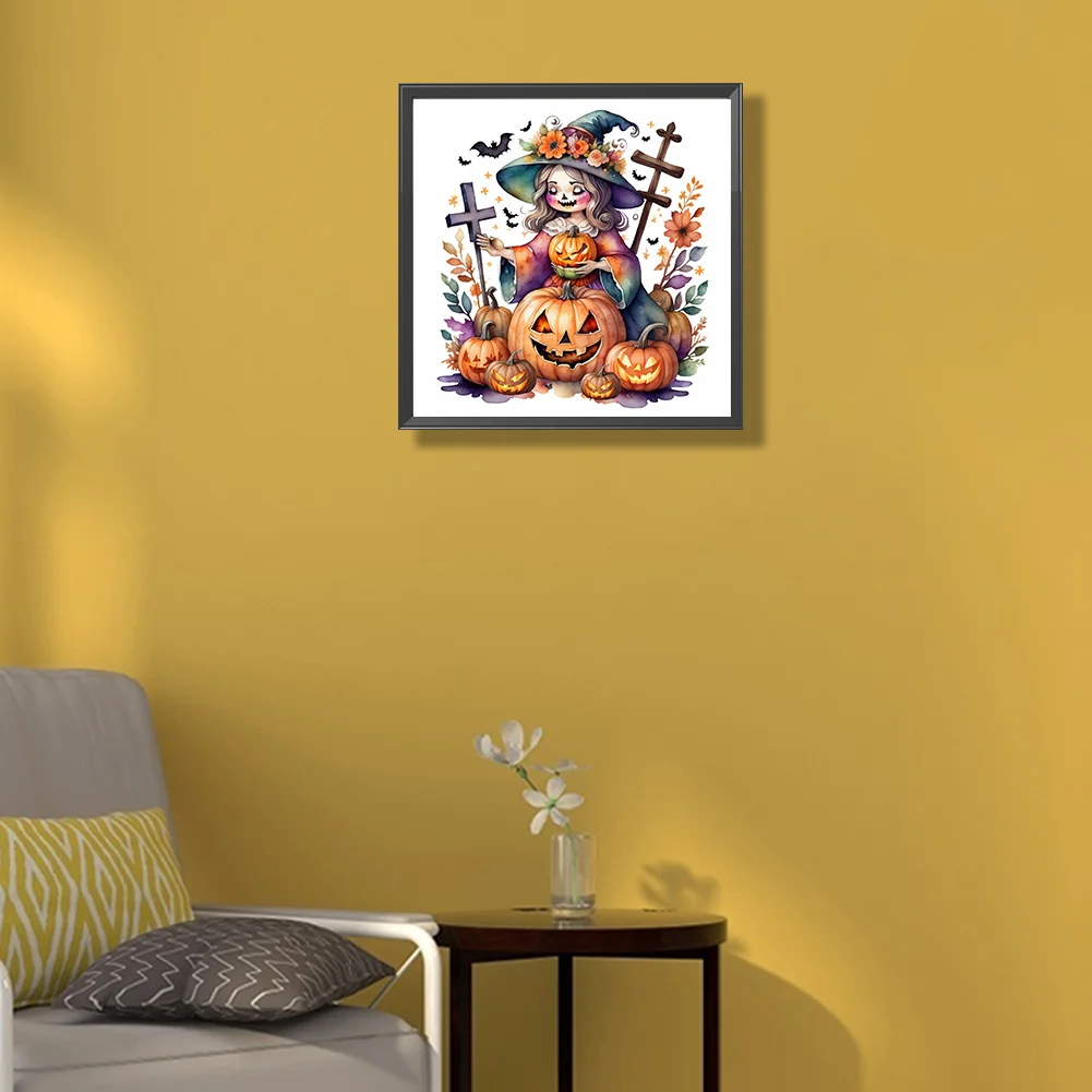Diamond Painting - Full Round Drill - Witch Pumpkin(Canvas|40*40cm)