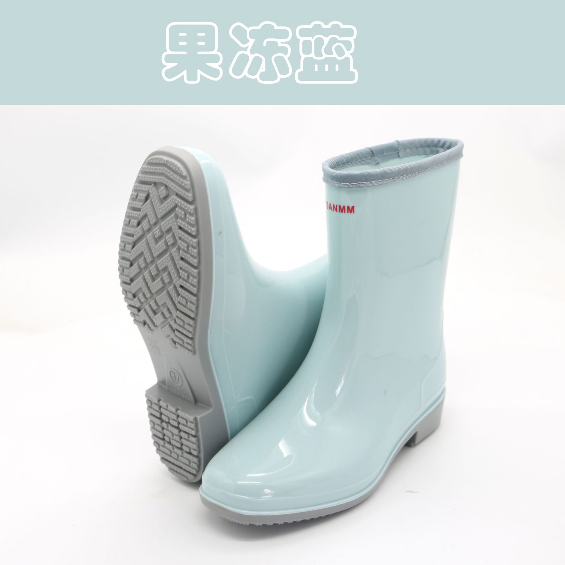 Mid Tube Rain Boots Women Platform Rubber Shoes Fashion Jelly Pvc Color  Rain Shoes 2025 Slip on Boots for Women Waterproof Work