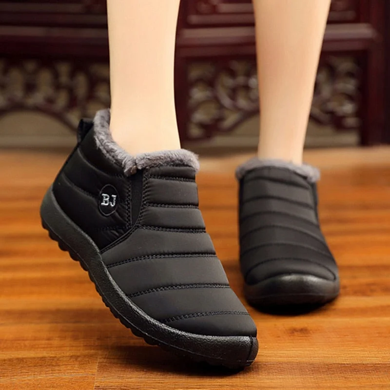 Women Boots Fashion Boots Woman Slip On Winter Warm Shoes Lady Ankle Boots Women Plus Size Winter Boots For Women Winter Shoes