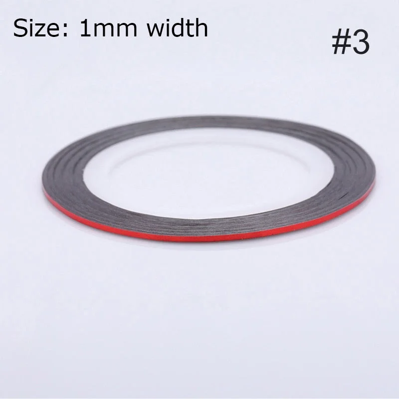 1mm 2mm 6mm Matte Glitter Nail Striping Tape Line Rainbow Multi Color Styling Tool Sticker Decal  DIY Decoration-Nail Inspo