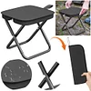 9in Tall Portable Camping Stool with Carry Bag Folding Stool for Travel Hiking