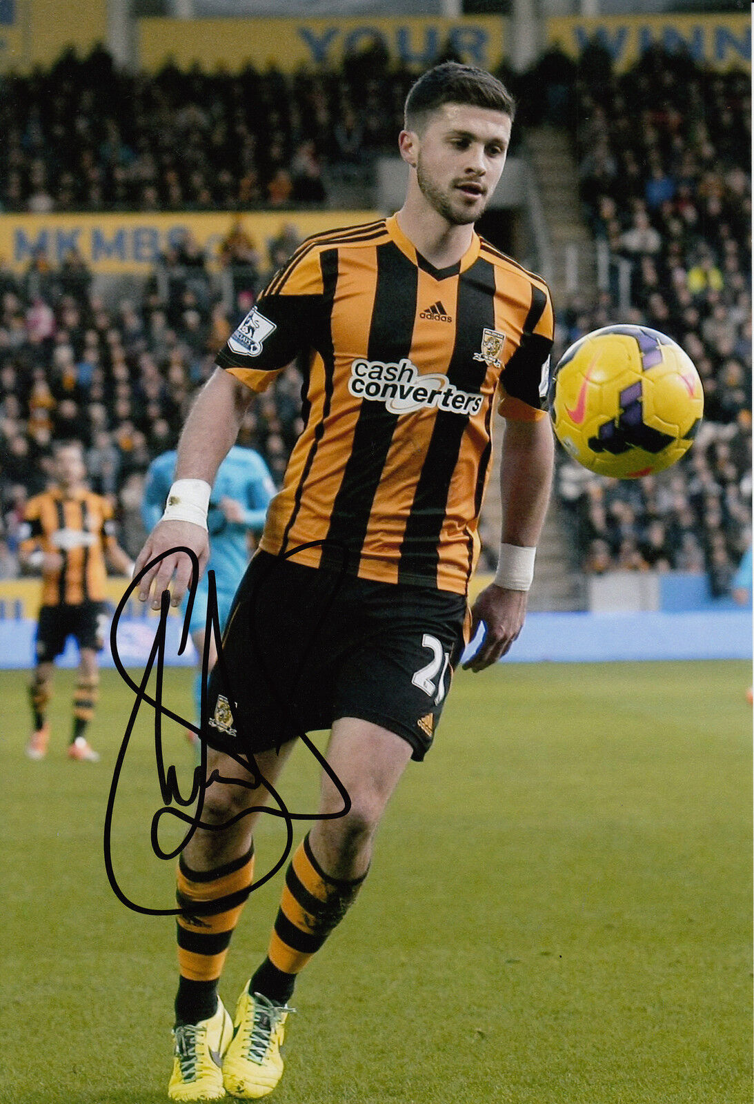 Hull City Hand Signed Shane Long 12x8 Photo Poster painting 4.