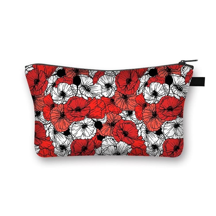Flowers Printed Hand Hold Travel Storage Cosmetic Bag Toiletry Bag
