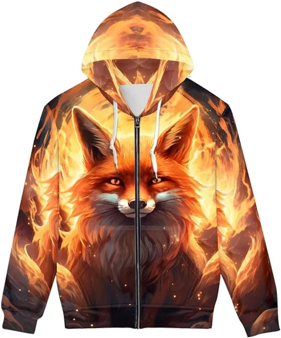 Orange fox online hoodie