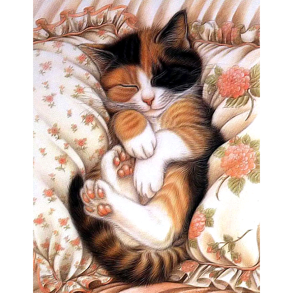 

Sleeping Kitten - Round Drill Diamond Painting - 40*50CM, 501 Original