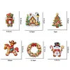 6Pcs Diamond Painting Acrylic Christmas Cookies Fridge Stickers Magnets Decals for Home Decor
