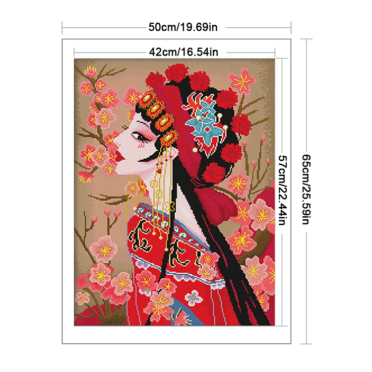 Spring - Chinese Peking Opera Hua Dan 1- 11CT - 3 Strands Threads