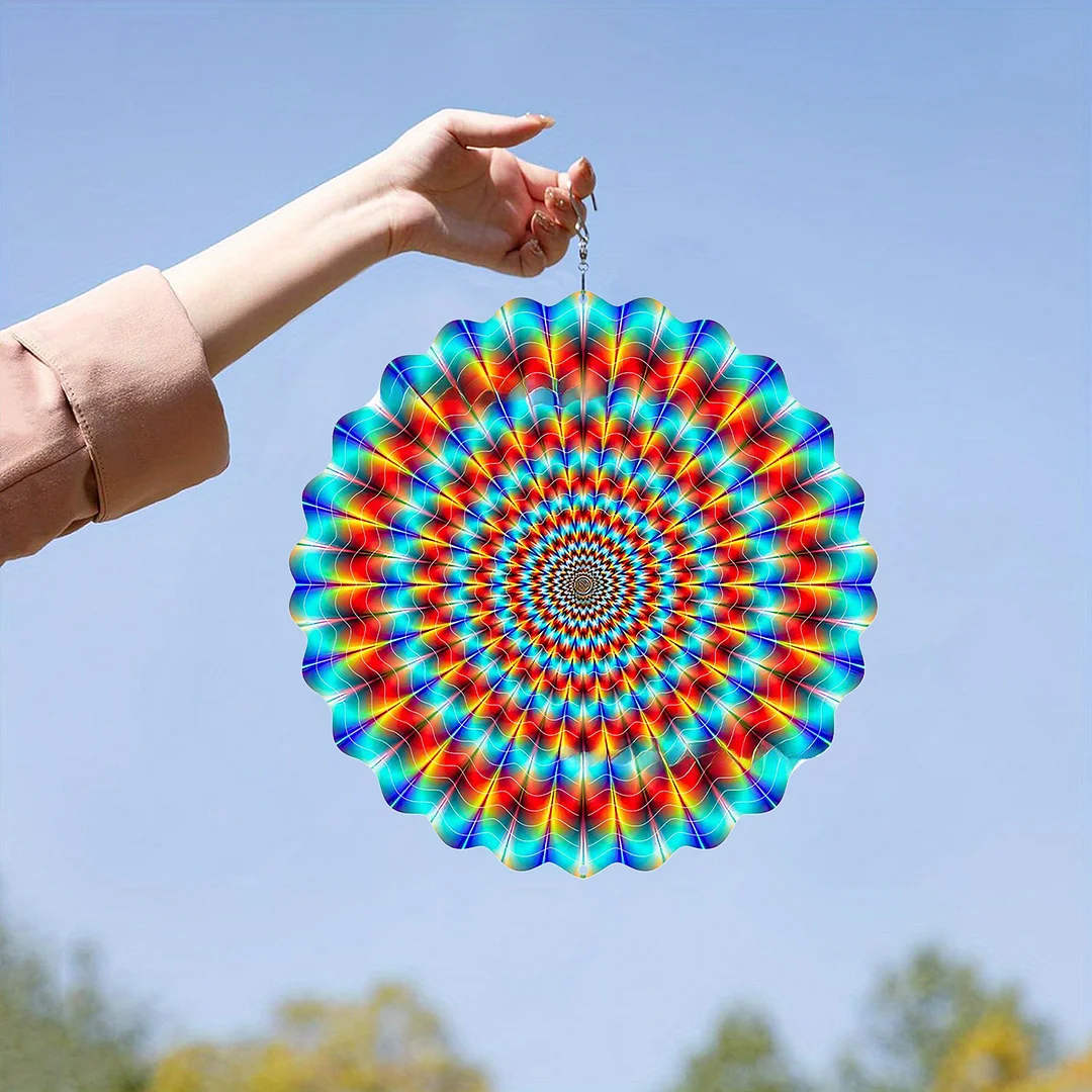 Mandalas Hanging Wind Spinner 360 Degree Rotating 3D Garden Wind Spinners 10-Inch Hanging Wind Catcher Art Gift for Home Garden Halloween Christmas (07)
