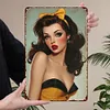 Pin up girl - Panneaux en &eacute;tain m&eacute;tallique(20*30cm/30*40cm)