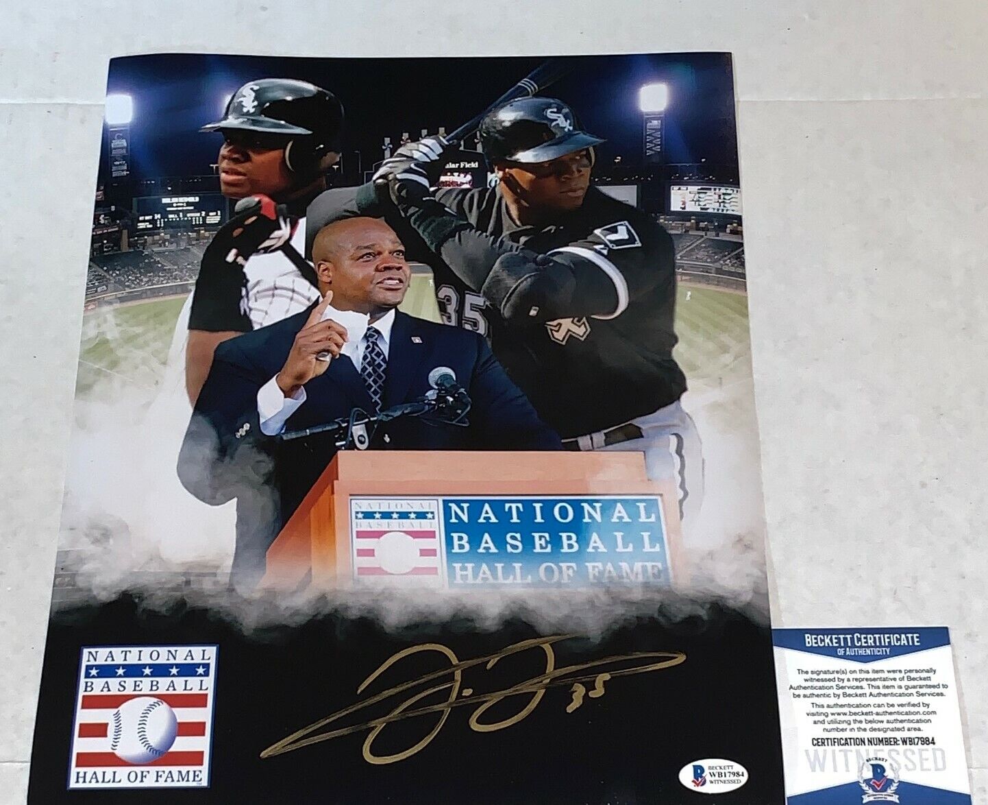 Frank Thomas signed Chicago White Sox HOF 11x14 Photo Poster painting Beckett Witnessed