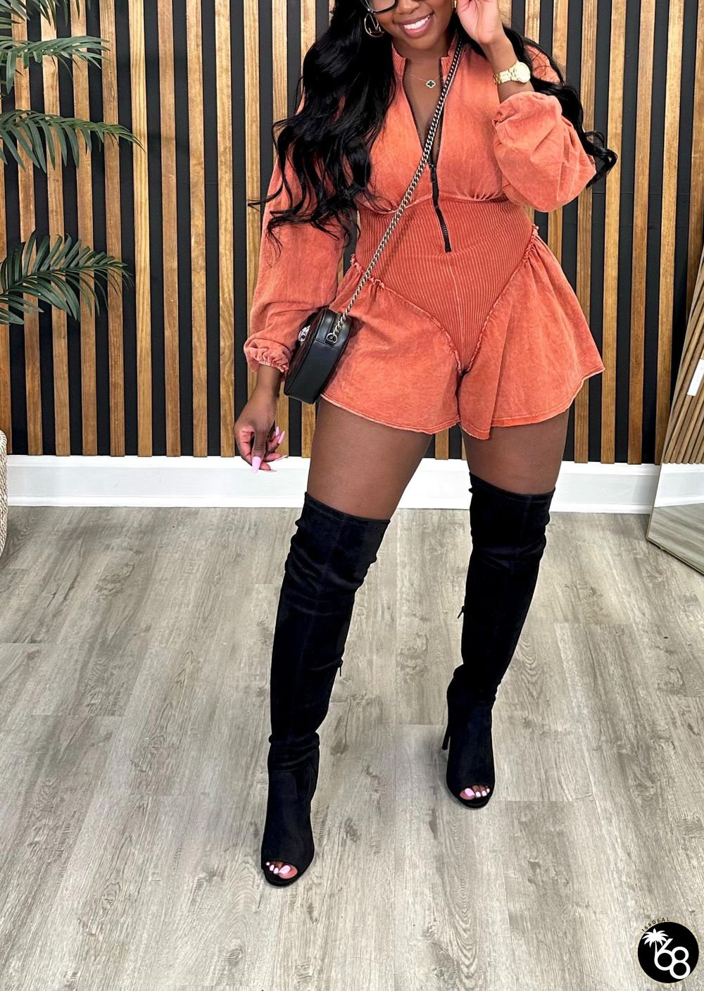 Zip Wide Leg Jumpsuit | 168DEAL