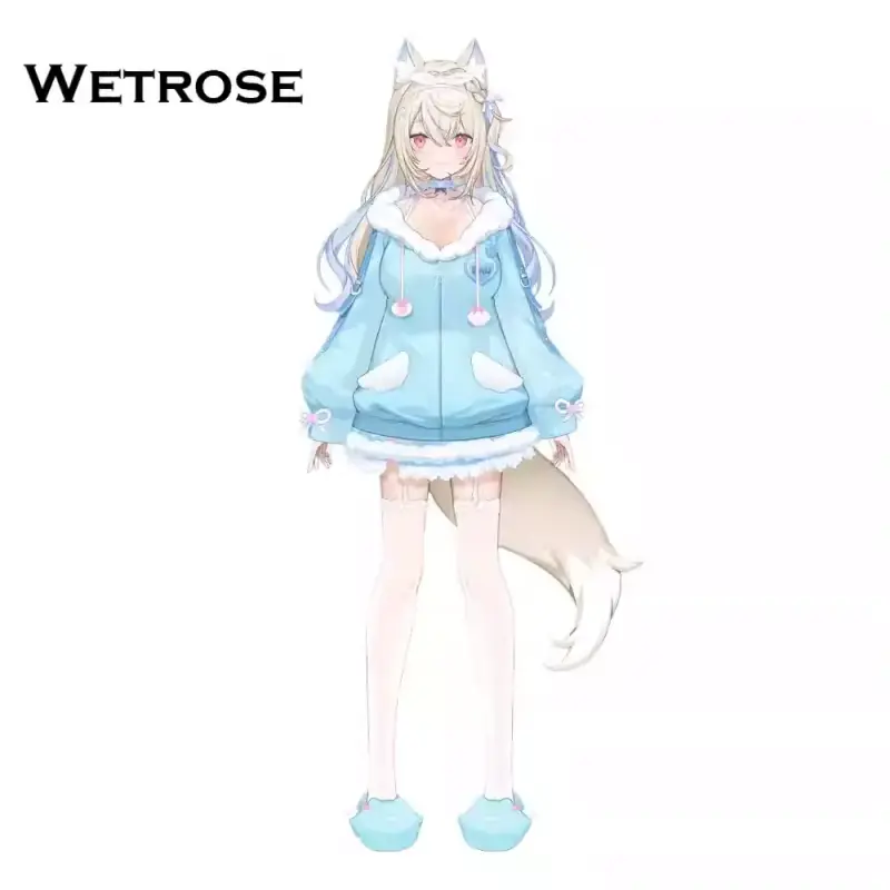 [Deposit Poll] Wetrose Hololive EN Vtuber Fuwawa Mococo Abyssgard Pajamas Cosplay Costume 