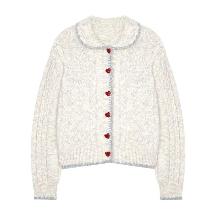 Athvotar Athvotar Buckle-Colored Sweater Cardigan 2025 Autumn And Winter New Korean Temperament Soft-Crein Knitted Coat Top