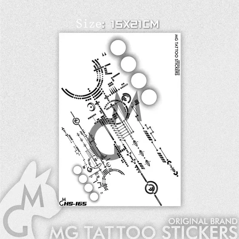 Waterproof Temporary Tattoo Stickers Men and Women Arm Cyberpunk Circuit Board Personality Cool Body Art Fake Tattoo Decoration
