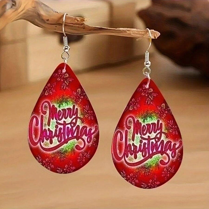 1 Pair Cartoon Style Christmas Tree Santa Claus Arylic Drop Earrings