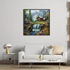 (50*50cm)Waterfall House - Full Round Drill Diamond Painting