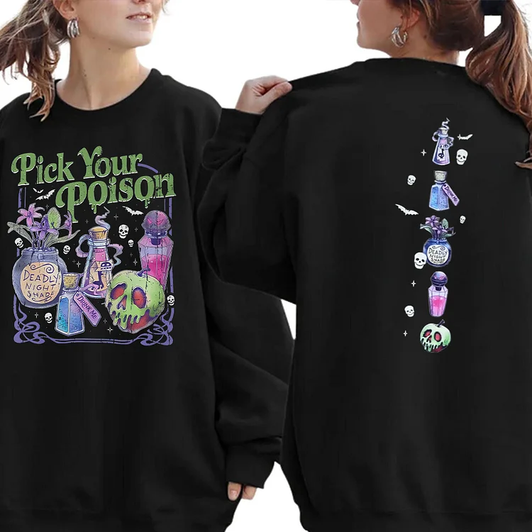 Pick Your Poison Vintage Princess Halloween T-shirt, V-neck, Sweatshirt, Hoodie