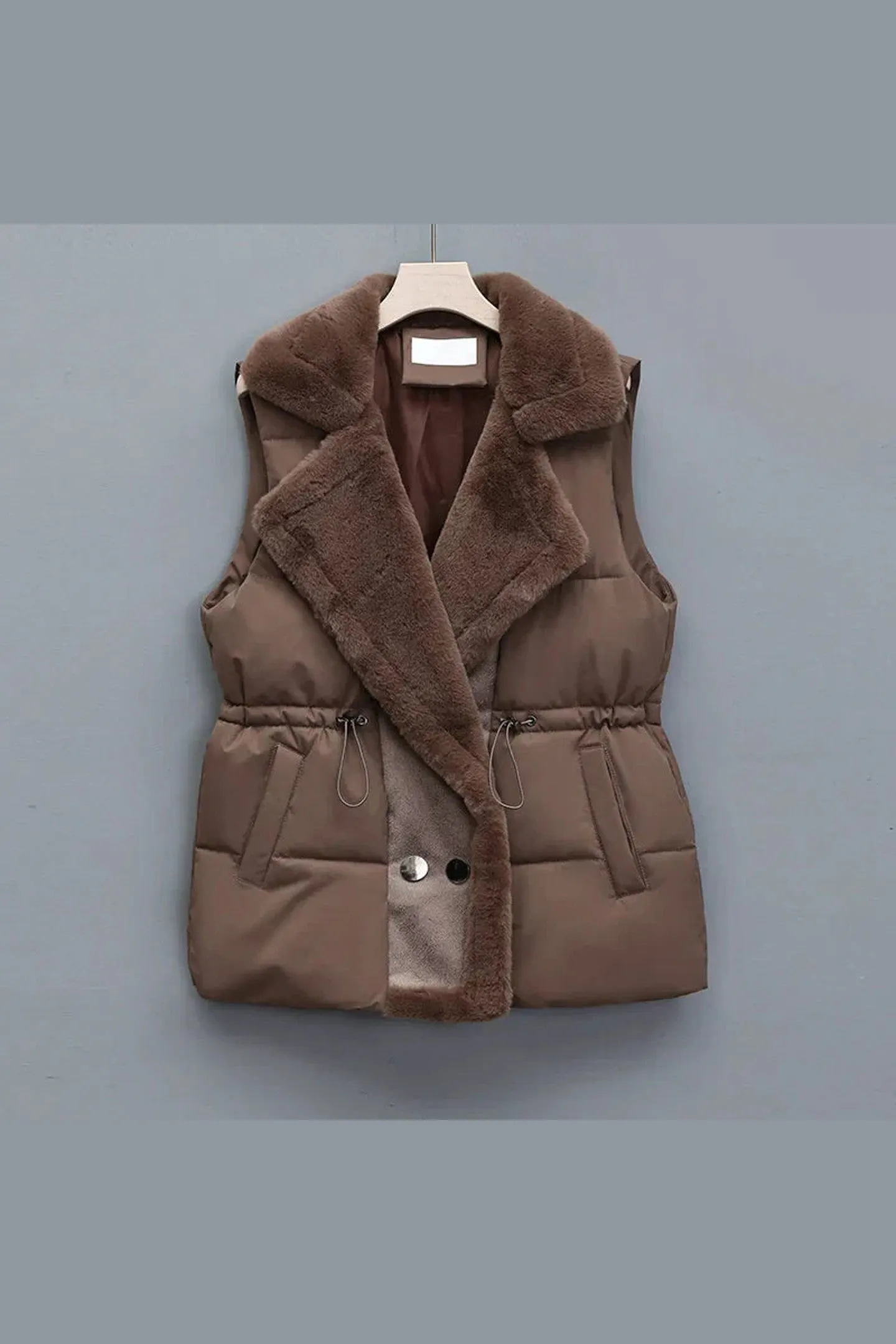 Women's Padded Gilet with Faux Fur Collar &ndash; Warm Layering Vest