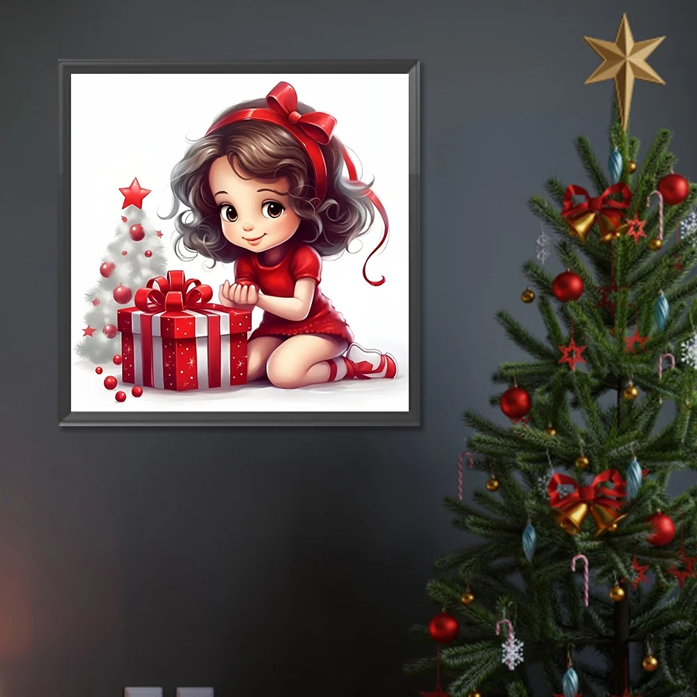Full Round Diamond Painting 30*30cm - Gift Little Girl