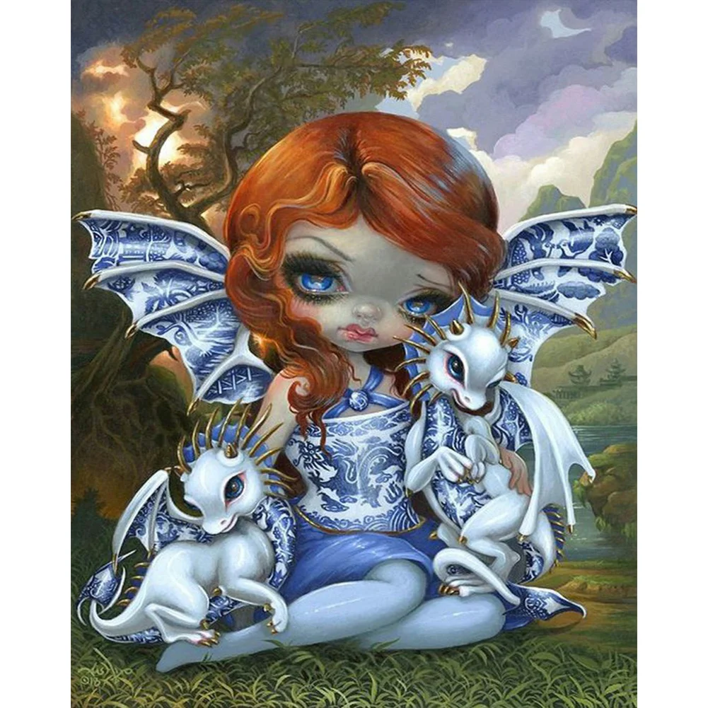 5D Resin Diamond Painting DIY big eye doll Full Round Mosaic Kit(B081)