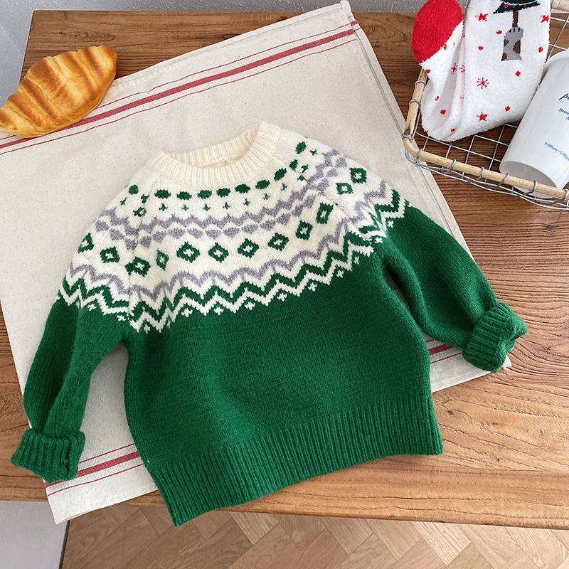 Baby Boy/Girl Christmas Style Long Sleeve Knitted Sweater
