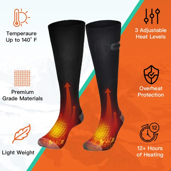 Heated Socks For Men & Women With Battery Pack