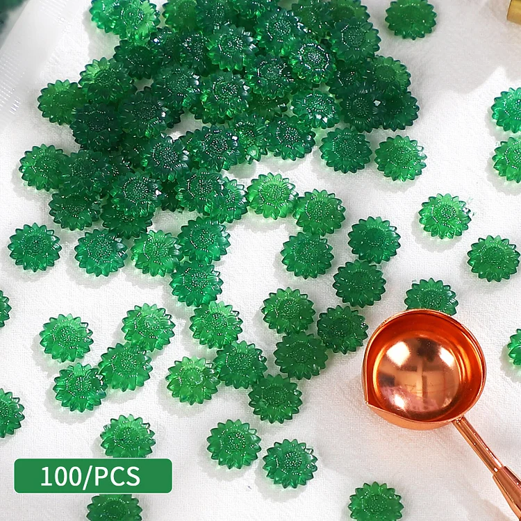 Journalsay 100 Pcs/bag Translucent Cute Sunflower Fire Paint Wax Particles Creative DIY Handmade Wax Card Stamp
