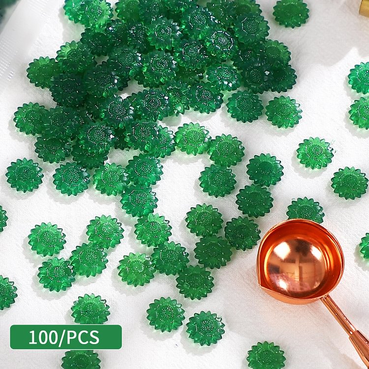 Journalsay 100 Pcs/bag Translucent Cute Sunflower Fire Paint Wax Particles Creative DIY Handmade Wax Card Stamp