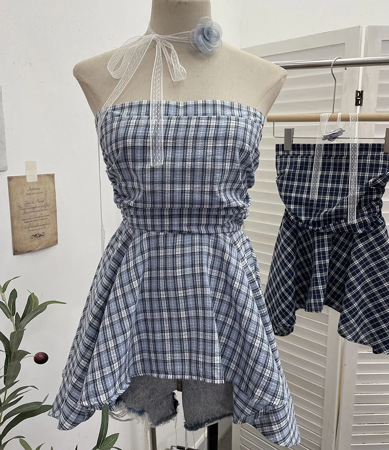 Nigikala Nigikala Wind Shoulder-To-Shoulder Tectorge Sling Waist-Le-Legged Skirt Wrapped-Sleeved Top 9231